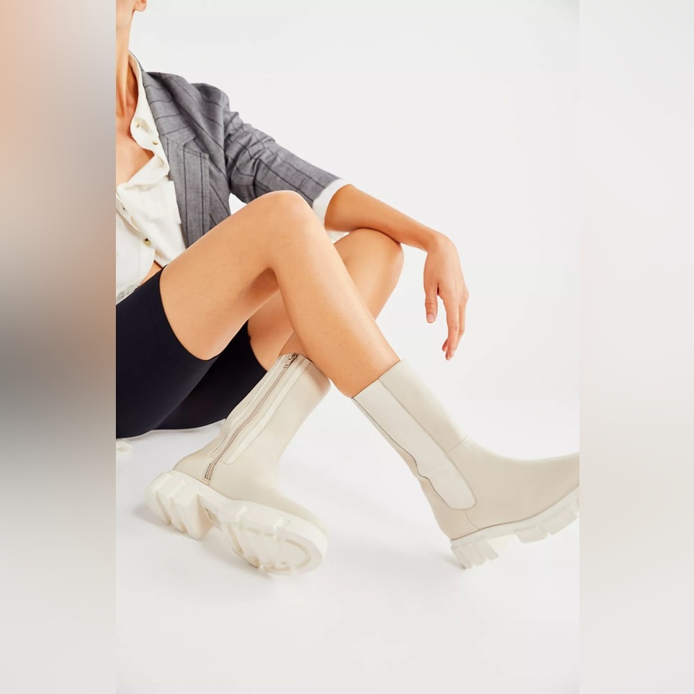Free People Brooks Chelsea Boots in Chalk